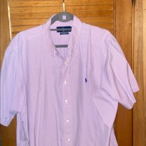 Short sleeve Ralph Lauren button down pink
